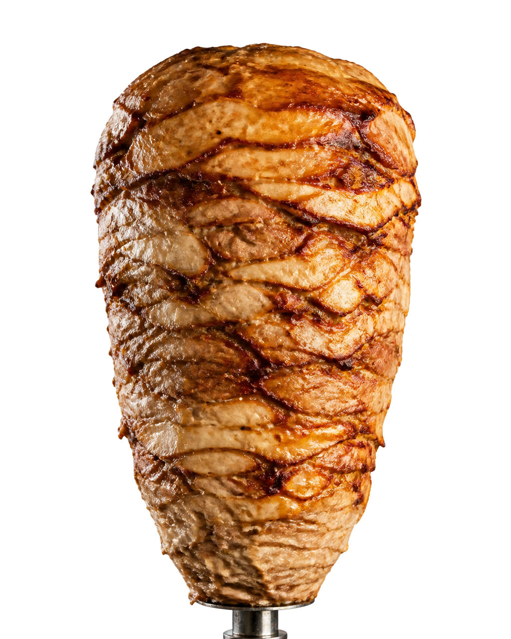 Doner Kebab tradicional recién asado en spit vertical